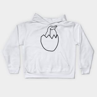 Little Penguin Hatching from Easter Egg Outline Kids Hoodie